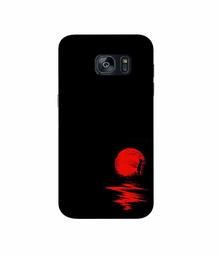 Amazon Brand - Solimo Designer Red Moon 3D Printed Hard Back Case Mobile Cover for Samsung Galaxy S7 Edge