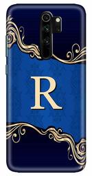 Amazon Brand - Solimo Designer Blue Pattern Alphabet-R 3D Printed Hard Back Case Mobile Cover for Xiaomi Redmi Note 8 Pro