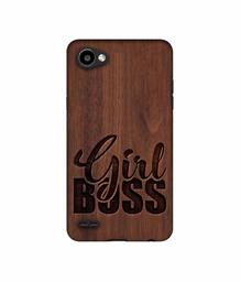 Amazon Brand - Solimo Designer Girl Boss On Wood UV Printed Soft Back Case Mobile Cover for LG Q6