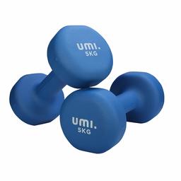 UMI. by Amazon - Haltères en néoprène Exercice à la Maison pour Dames Enfants Bras Poids haltères en 1kg 1,5kg 2kg 3kg 4kg 5kg 8kg 10kg Paire-2×5KG（Paire）