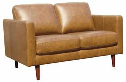 Amazon Brand – Rivet Revolve Modern Leather Loveseat Sofa, 56