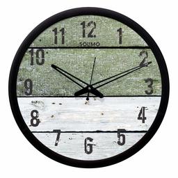 Amazon Brand - Solimo 12-inch Wall Clock - Desginer (Silent Movement, Black Frame), SC-1009