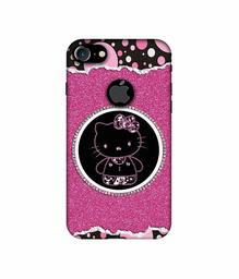 Amazon Brand - Solimo Designer Kitty with Glitter UV Printed Soft Back Case Mobile Cover for Apple iPhone 7 (Logo Cut)