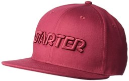 Starter Men's STAR-FIT Flat Brim Cap, Amazon Exclusive, Team Maroon, Large/Extra Large