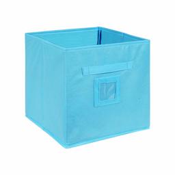 Amazon Brand - Solimo Fabric Storage Box, Small, Medical Blue