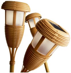 Strathwood 6-Piece Solar Tiki Torch Light Set