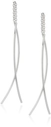 Sterling Silver Double Curved Threader Drop Earrings