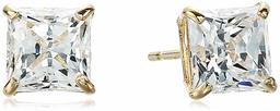 14K Gold 1cttw Swarovski Zirconia Square Stud Earrings