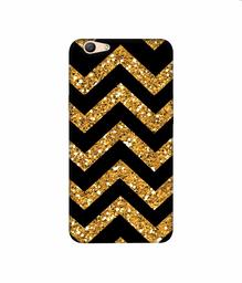 Amazon Brand - Solimo Designer Golden Zik Zak Pattern 3D Printed Hard Back Case Mobile Cover for Oppo F1s