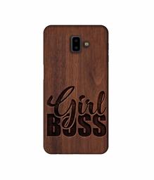 Amazon Brand - Solimo Designer Girl Boss On Wood 3D Printed Hard Back Case Mobile Cover for Samsung Galaxy J6 Plus