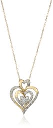 10k Yellow Gold Diamond Heart Pendant Necklace (1/4cttw, I-J Color, I2-I3 Clarity), 18