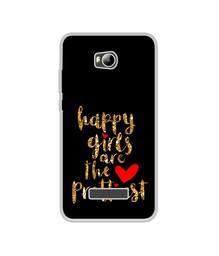 Amazon Brand - Solimo Designer Happy Girls are The Prettiest UV Printed Soft Back Case Mobile Cover for Micromax Canvas Spark 3 Q385