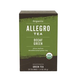 Allegro Tea Organic Decaf Green Tea Bags, 20 Count