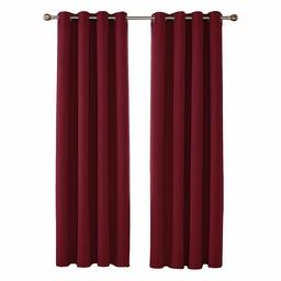 UMI by Amazon Thermal Blackout Curtains Thermal Insulated Window Curtains Eyelet Room Darkening Drapes 46 x 90 Inch Red 1 Pairs