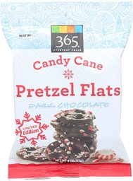 365 Everyday Value, Candy Cane Pretzel Flats Dark Chocolate, 4 OZ