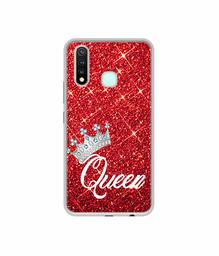 Amazon Brand - Solimo Designer Queen On Red Glitter UV Printed Soft Back Case Mobile Cover for Vivo Y19