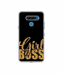 Amazon Brand - Solimo Designer Sparkle Girl Boss UV Printed Soft Back Case Mobile Cover for LG Q60