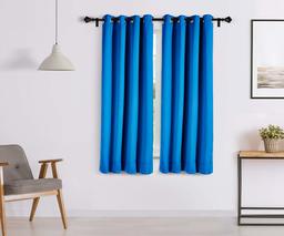 Amazon Brand - Solimo Room Darkening Blackout Window Curtain, 5 Feet, Set of 2 (Blue)