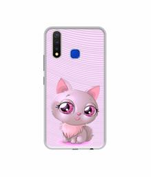 Amazon Brand - Solimo Designer Cute Pink Cat UV Printed Soft Back Case Mobile Cover for Vivo U20