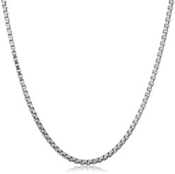 Sterling silver italiensk 1,2 mm diamantskuren låda kedja halsband, 61 cm