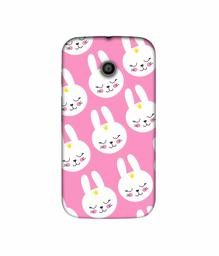 Amazon Brand - Solimo Designer Rabbit Pattern 3D Printed Hard Back Case Mobile Cover for Motorola Moto E 1st Generation