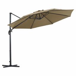 AmazonBasics Adjustable Patio Hanging Umbrella with Cantilever and Steel Frame - 10 Foot, Taupe Brown