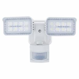 AmazonBasics 30W Waterproof Motion-Activated LED Outdoor Security Light with 2 Adjustable Heads - 5500K-6500K Cool White, 2500 Lumen, ETL Certified