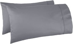 AmazonBasics 400 Thread Count Pillow Cases - Standard, Dark Gray