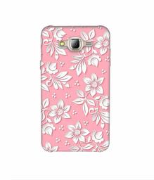 Amazon Brand - Solimo Designer White Flower Pattern 3D Printed Hard Back Case Mobile Cover for Samsung Galaxy J2 (2016)