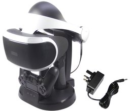 AmazonBasics - Base de carga y expositor para PlayStation VR y mandos de movimiento PS Move CECH-ZCM1x, negro