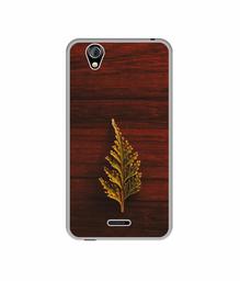 Amazon Brand - Solimo Designer Leaf on Wood UV Printed Soft Back Case Mobile Cover for Gionee P5 Mini