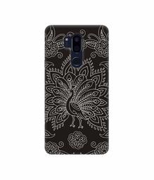 Amazon Brand - Solimo Designer White Peacock Rangoli 3D Printed Hard Back Case Mobile Cover for LG G7 ThinQ