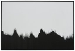 Amazon Brand – Rivet Abstract Black and White Print of Tree Line in Black Frame, 24