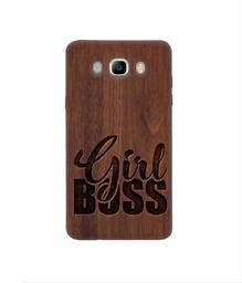 Amazon Brand - Solimo Designer Girl Boss On Wood 3D Printed Hard Back Case Mobile Cover for Samsung Galaxy J7 (2016)