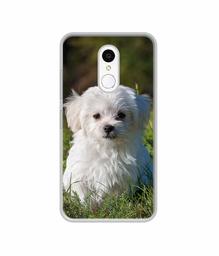 Amazon Brand - Solimo Designer White Dog UV Printed Soft Back Case Mobile Cover for Spice V801