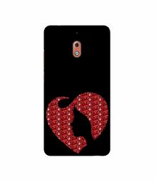 Amazon Brand - Solimo Designer Heart Shape Lady with Glitter 3D Printed Hard Back Case Mobile Cover for Nokia 2.1