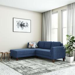 Amazon Brand - Solimo  Alen Five Seater LHS L Shape Sofa Set (Blue)