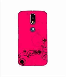 Amazon Brand - Solimo Designer Black Pattern on Pink 3D Printed Hard Back Case Mobile Cover for Motorola Moto G4 Plus (with Logo Cut)