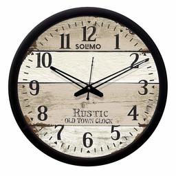 Amazon Brand - Solimo 12-inch Wall Clock - Spartan (Silent Movement, Black Frame)