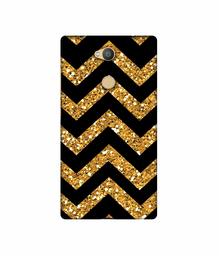 Amazon Brand - Solimo Designer Golden Zik Zak Pattern 3D Printed Hard Back Case Mobile Cover for Sony Xperia L2