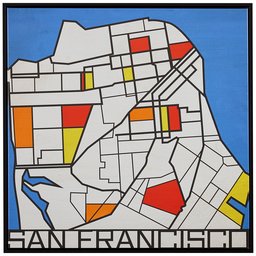 Amazon Brand – Rivet Pop Art Print of San Francisco in Primary Colors Modern Wall Art, 18