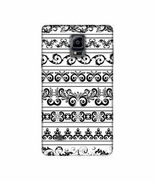 Amazon Brand - Solimo Designer Black Multi Patterns 3D Printed Hard Back Case Mobile Cover for Samsung Galaxy Note 4