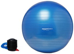 AmazonBasics Balance Ball with Foot Pump – 75 cm, Blue