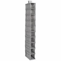 AmazonBasics Hanging Closet Shelf - 10-Tier, Heather Grey