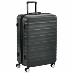 AmazonBasics - Trolley rigido di ottima qualità con rotelle pivotanti e lucchetto TSA integrato, 78 cm, grigio