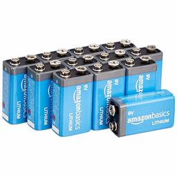 AmazonBasics 9 Volt Lithium Batteries - 12-Pack (Renewed)