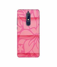 Amazon Brand - Solimo Designer Pink Flower Banch Print On Cloth 3D Printed Hard Back Case Mobile Cover for Nokia 5.1