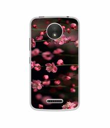 Amazon Brand - Solimo Designer Pink Flowers UV Printed Soft Back Case Mobile Cover for Motorola Moto C Plus