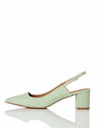 find. Women's Slingback Pump with Block Heel Sling Back, Green Mint Green, 2