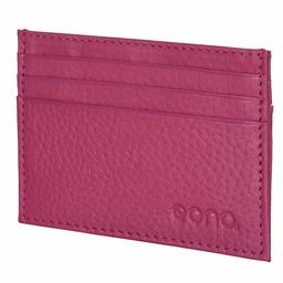 Eono by Amazon, porta carte di credito in pelle da uomo e donna, con scomparto per banconote, design piatto e funzione di protezione da identificazione RFID (Rosa scuro)